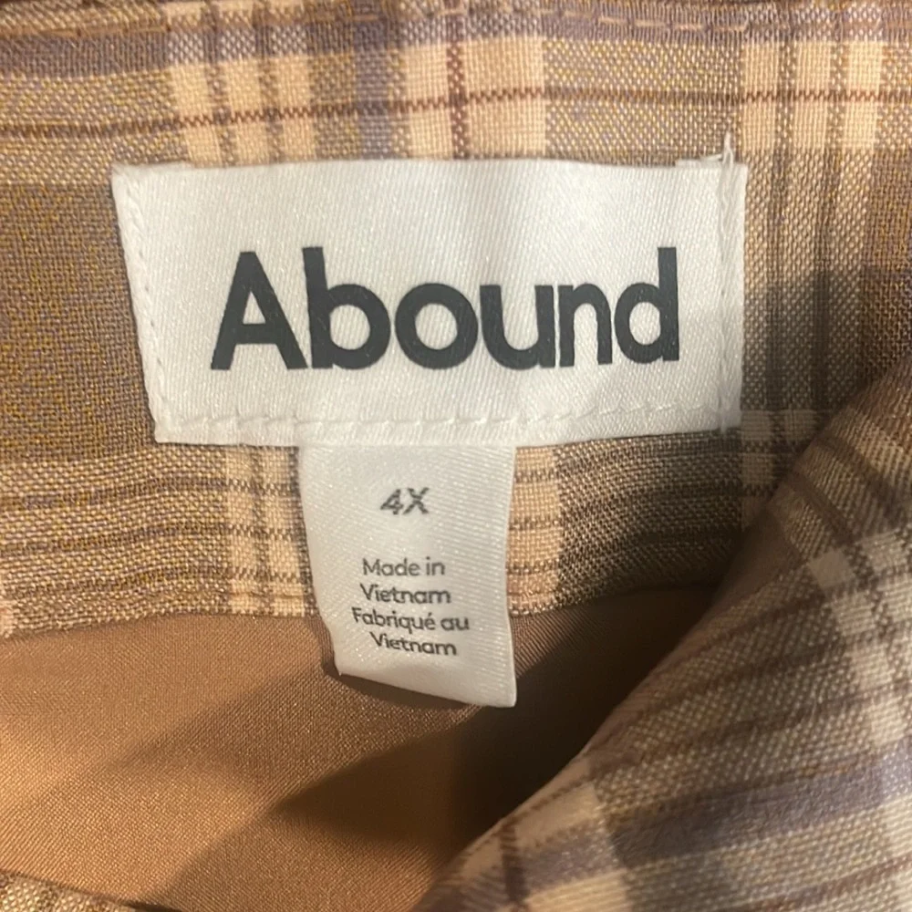 NWT Brown/Beige Plaid Abound Mini Skirt, size 4X